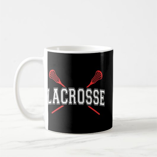 Lacrosse Red Crossed Sticks für Jugendliche oder E Kaffeetasse (Links)