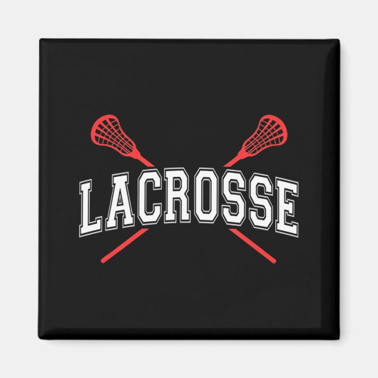 Lacrosse Red Crossed Sticks für Jugendliche oder E Magnet (Vorne)