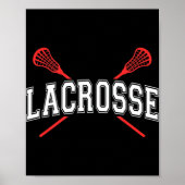 Lacrosse Red Crossed Sticks für Jugendliche oder E Poster (Vorne)