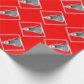 Lacrosse Red Gift Wrapping Paper Geschenkpapier (Ecke)
