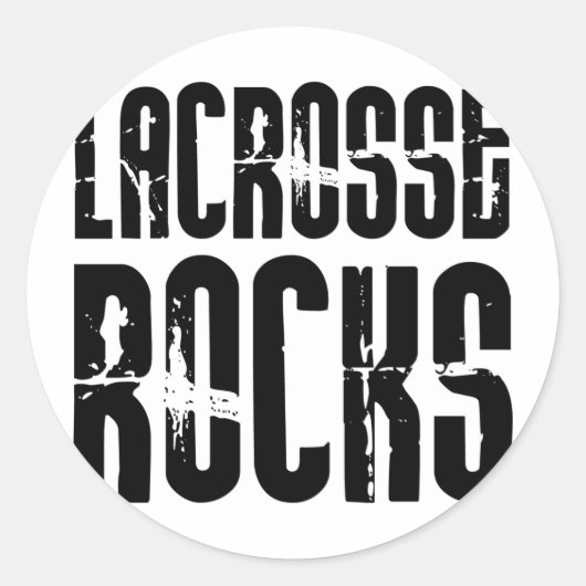 Lacrosse Rocks Runder Aufkleber (Vorderseite)
