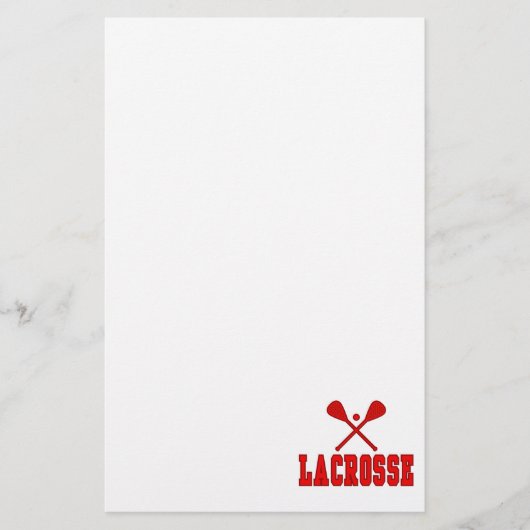 Lacrosse-Rot Briefpapier (Vorderseite)