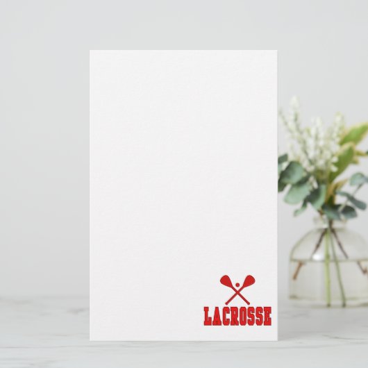 Lacrosse-Rot Briefpapier (Stehend Vorderseite)
