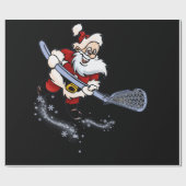 Lacrosse Santa Christmas Cool Lax Sport Ugly X-Mas Geschenkpapier (Flach)