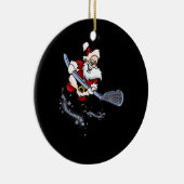 Lacrosse Santa Christmas Cool Lax Sport Ugly X-Mas Keramik Ornament (Rechts)