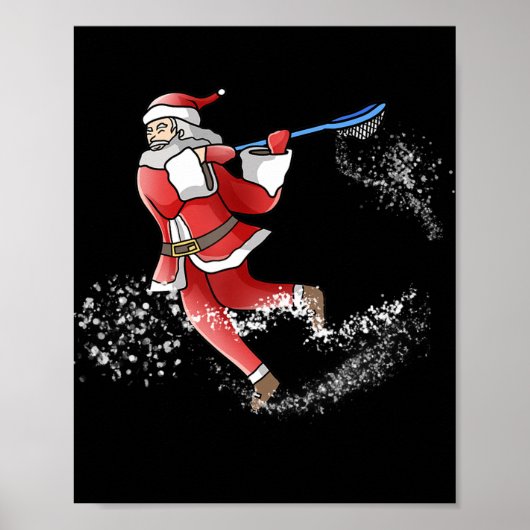 Lacrosse Santa Christmas Cool Lax Sport Ugly X-Mas Poster (Vorne)