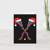 Lacrosse Santa Hat Christmas Karte (Vorderseite)