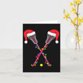 Lacrosse Santa Hat Christmas Karte (Gelbe Blume)
