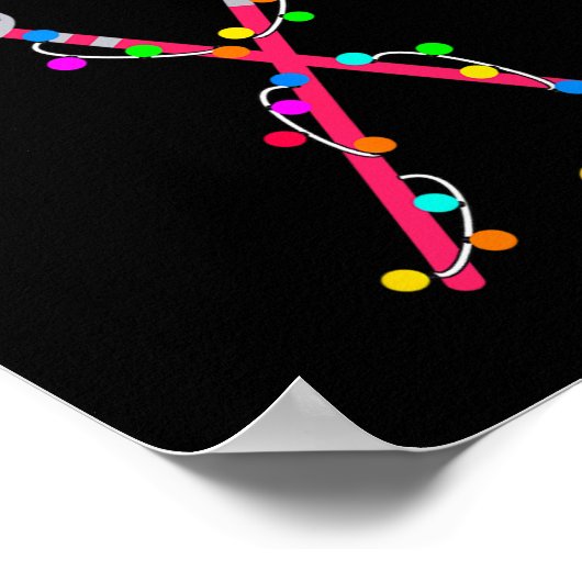 Lacrosse Santa Hat Christmas Poster (Ecke)