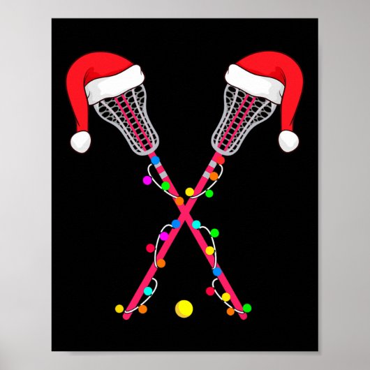 Lacrosse Santa Hat Christmas Poster (Vorne)