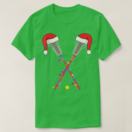 Lacrosse Santa Hat Christmas T-Shirt (Design vorne)
