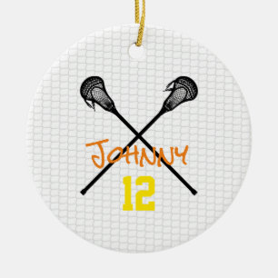 Lacrosse-Schläger Netz Name Nummer Sport Jungen Keramik Ornament