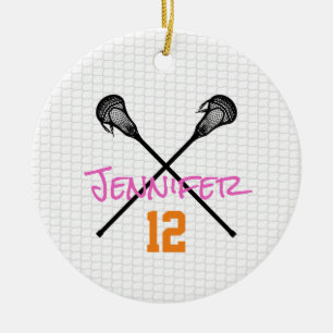 Lacrosse-Schläger Netz Name Nummer Sport Mädchen Keramik Ornament