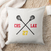 Lacrosse SCHOOL INITIALS Colors PLAYER NUMMER Net Kissen (Decke)