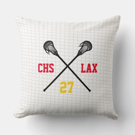 Lacrosse SCHOOL INITIALS Colors PLAYER NUMMER Net Kissen (Vorderseite)