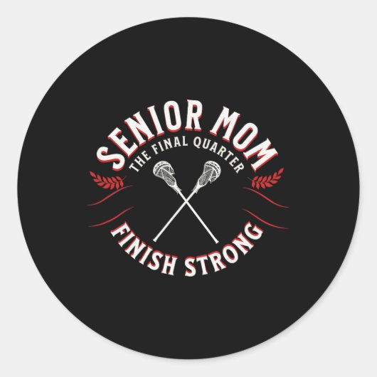 Lacrosse Senior-Mama Runder Aufkleber (Vorderseite)