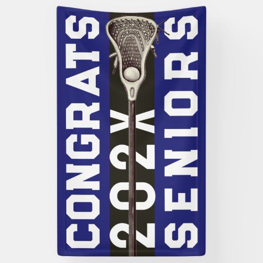 Lacrosse Senior Night Blue Banner (Vertikal)