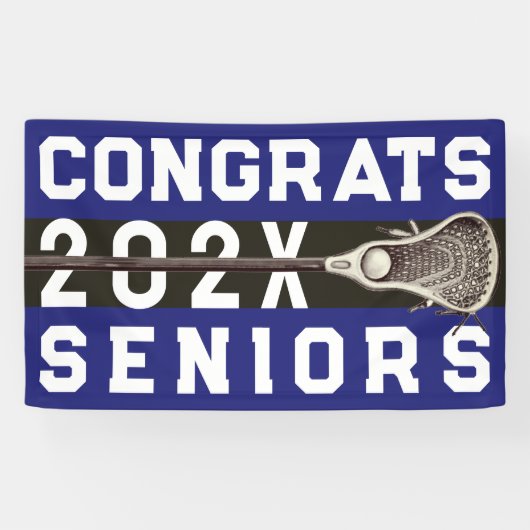 Lacrosse Senior Night Blue Banner (Horizontal)