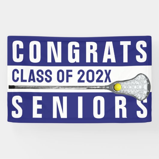 Lacrosse Senior Night Blue Banner (Horizontal)