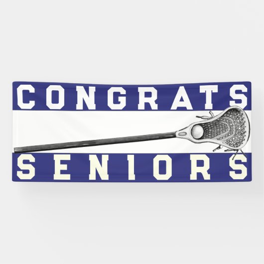 Lacrosse Senior Night Blue Banner (Horizontal)