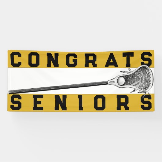 Lacrosse Senior Night Gold Banner (Horizontal)