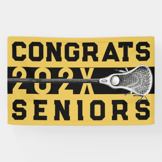 Lacrosse Senior Night Gold Banner (Horizontal)