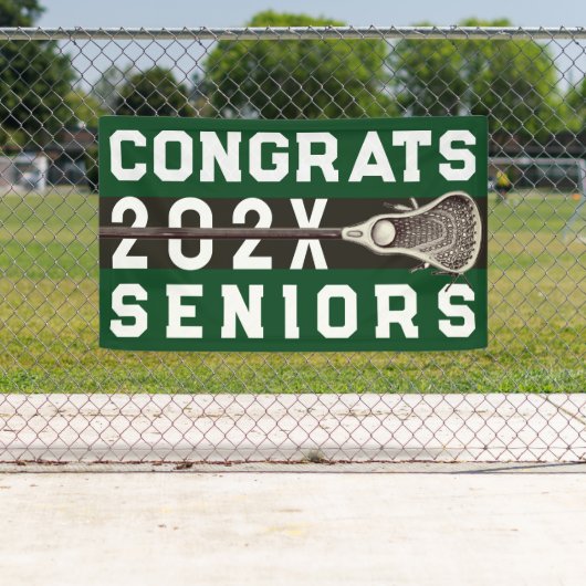 Lacrosse Senior Night Green Banner (Insitu)