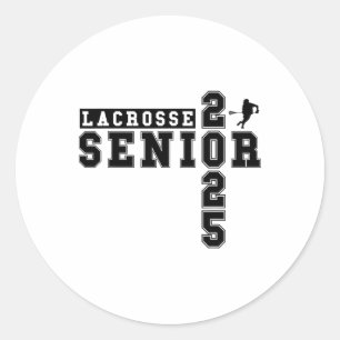 Lacrosse Senior Night Lacrosse Senior 2025 Graduat Runder Aufkleber