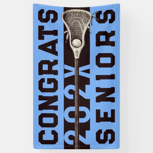Lacrosse Senior Night Light Blue Banner (Vertikal)