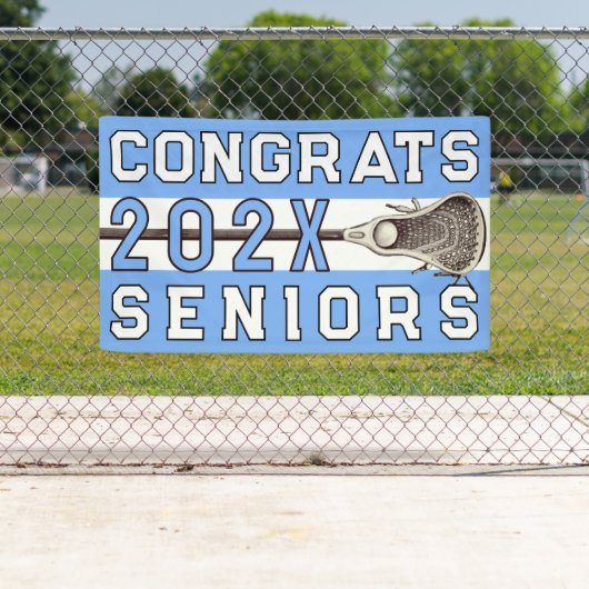 Lacrosse Senior Night Light Blue Banner (Insitu)