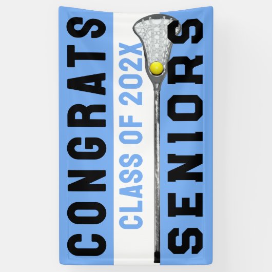 Lacrosse Senior Night Light Blue Banner (Vertikal)