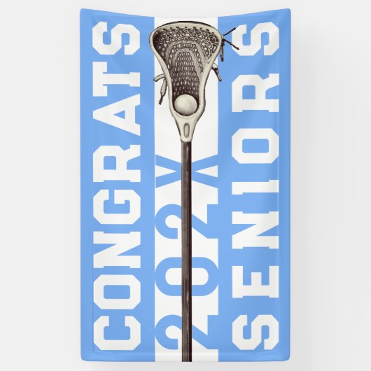Lacrosse Senior Night Light Blue Banner (Vertikal)