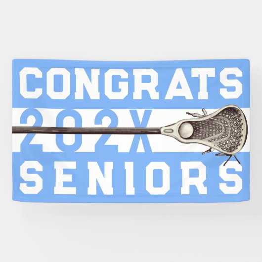 Lacrosse Senior Night Light Blue Banner (Horizontal)