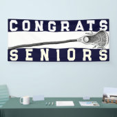 Lacrosse Senior Night Navy Blue Banner (Messe)