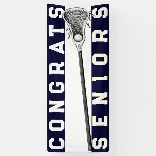 Lacrosse Senior Night Navy Blue Banner (Vertikal)