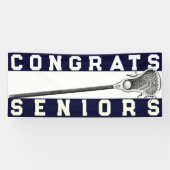 Lacrosse Senior Night Navy Blue Banner (Horizontal)
