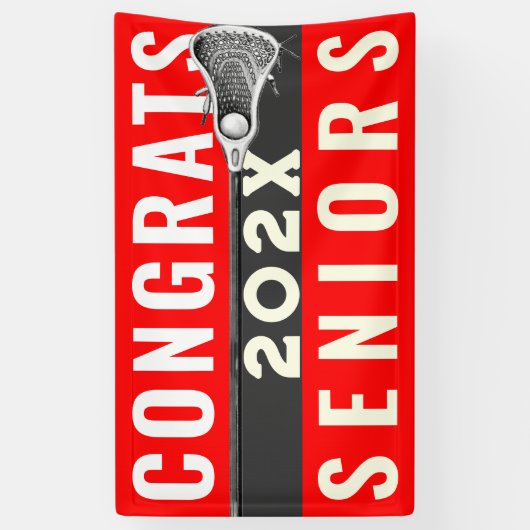 Lacrosse Senior Night Red Banner (Vertikal)