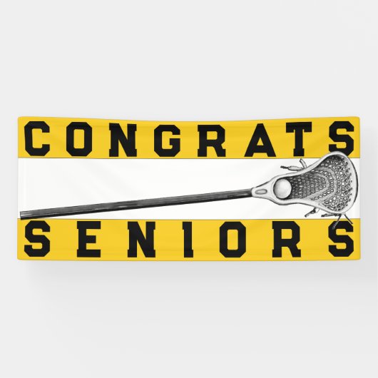 Lacrosse Senior Night Yellow Banner (Horizontal)