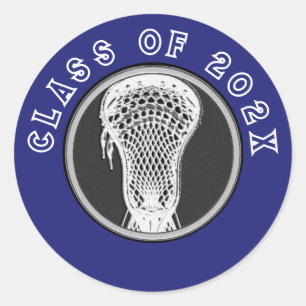 Lacrosse Seniors Blue Classic Round Sticker