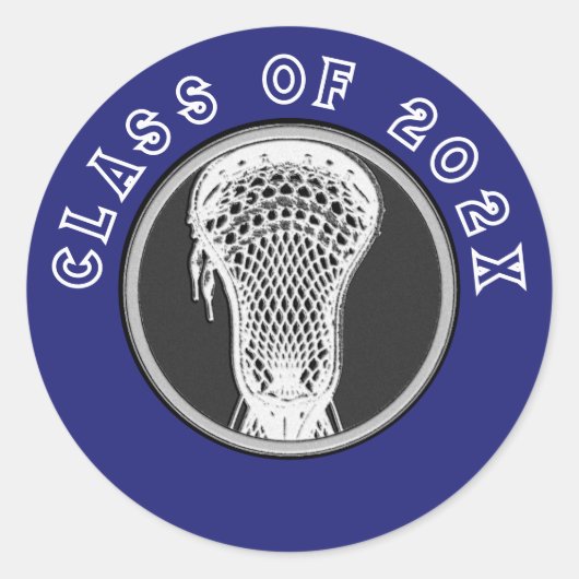 Lacrosse Seniors Blue Classic Round Sticker (Vorderseite)