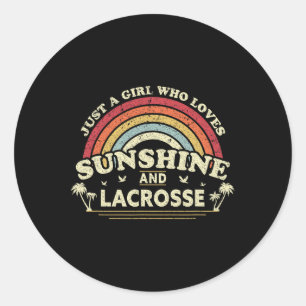 Lacrosse Shirt. Ein Mädchen, das Sonnenschein und Runder Aufkleber