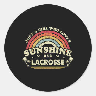 Lacrosse Shirt. Ein Mädchen, das Sonnenschein und Runder Aufkleber