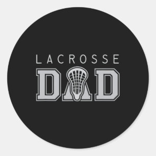 Lacrosse Shirt für den Vater Lax Stick Kopf Vatert Runder Aufkleber