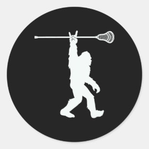 Lacrosse-Shirt Vintage Lax Bigfoot Sasquatch Jugen Runder Aufkleber