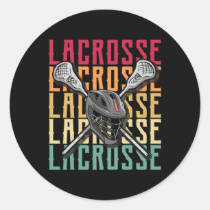 Lacrosse Shirts Menne Lacrosse Player Lax Stick Runder Aufkleber