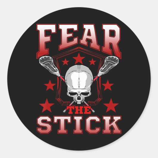 Lacrosse Shirts über T Shirt Lax Shirt Furchtlos Runder Aufkleber (Vorderseite)