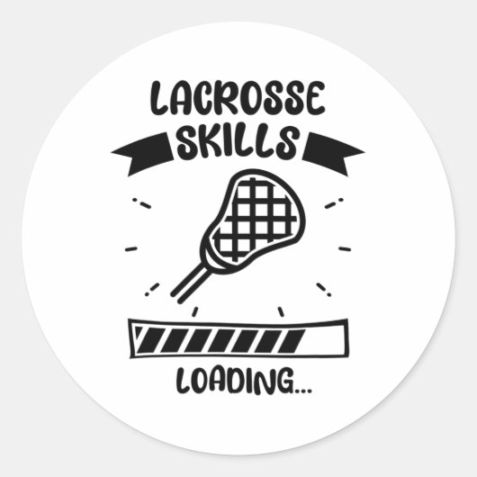 Lacrosse Skills Loading Funny Lacrosse Player Runder Aufkleber (Vorderseite)