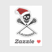Lacrosse Skull Christmas Aufkleber (Blatt)