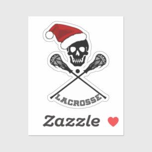 Lacrosse Skull Christmas Aufkleber