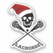 Lacrosse Skull Christmas Aufkleber (Vorderseite)